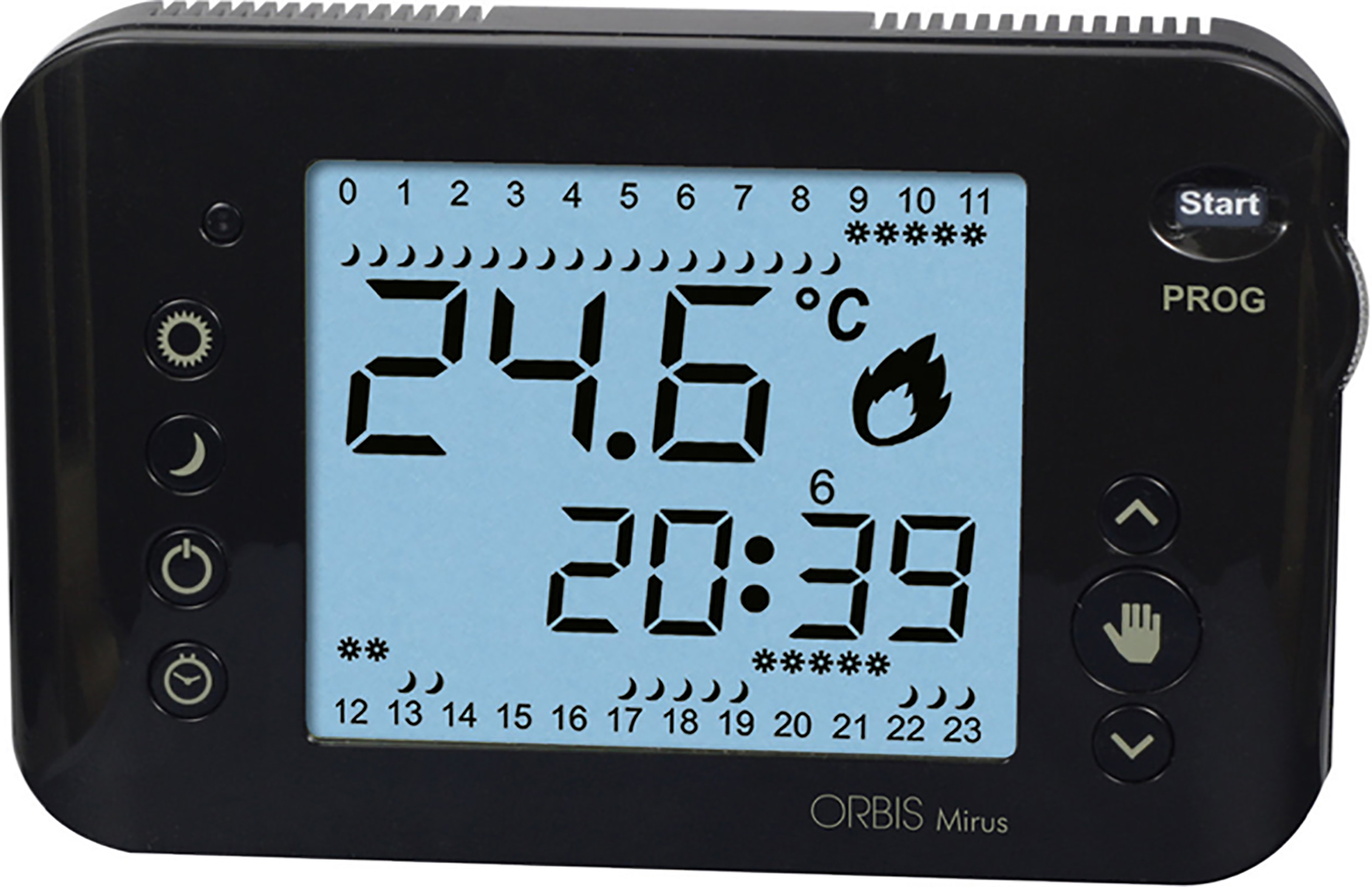 MIRUS ANTRACITE Cronotermostato digitale a batteria, da parete, programmazione  giornaliera/settimanale - ORBIS OB324710 - Orbis Italia