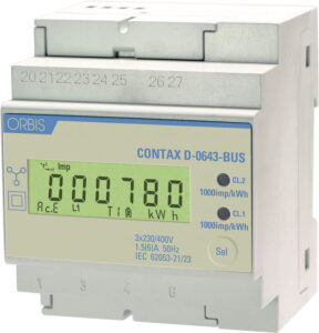 TER b LCD Contatore trifase energia attiva, da parete, 60A, inserzione  diretta, display digitale, lampeggio LED 1.25Wh/imp - ORBIS OB726001 -  Orbis Italia