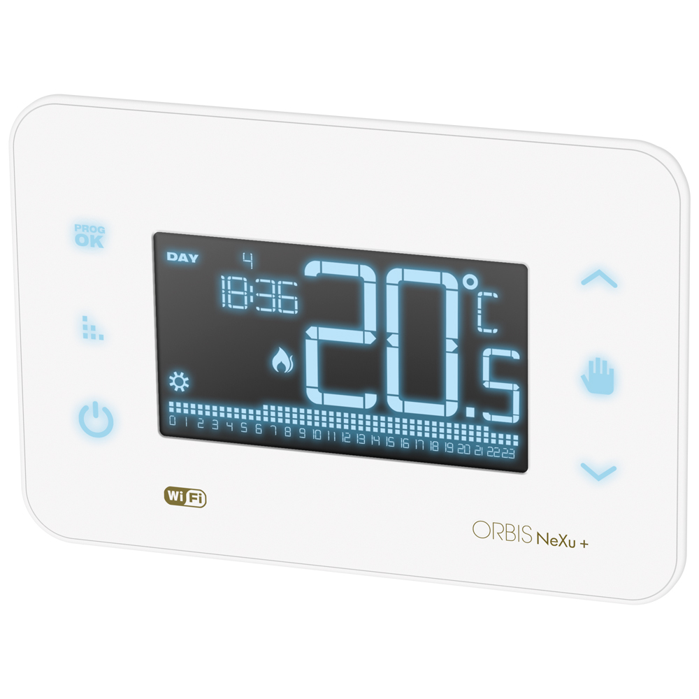 NEXU IN WiFi FTY Cronotermostato digitale da incasso comunicazione WiFi,  programmazione settimanale, colore TIFFANY, alim. 230V - ORBIS OB32630TY -  Orbis Italia